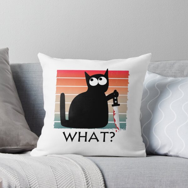 Item preview, Cat What? Funny Black Cat, Murderous Cat With Knife designed and sold by Vibe Art.