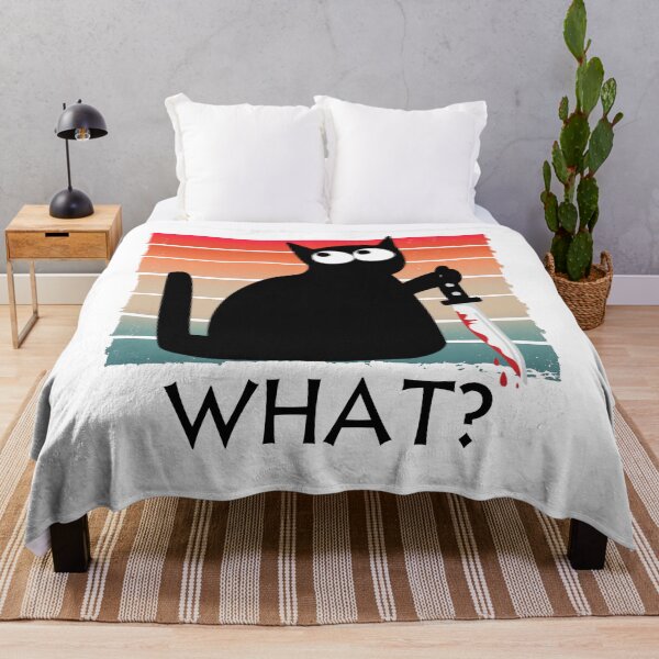 Item preview, Cat What? Funny Black Cat, Murderous Cat With Knife designed and sold by Vibe Art.