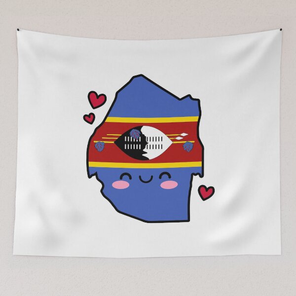 Item preview, Swaziland Flag Map Smile with Love designed and sold by pixelsparkzone.