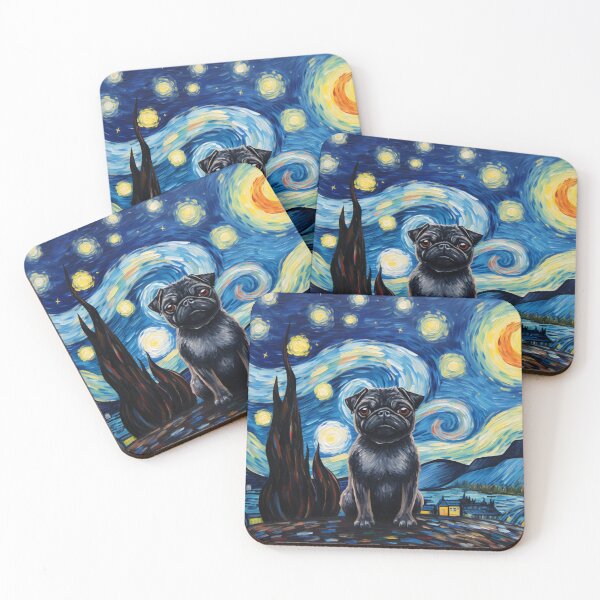 Item preview, Pug Dog Starry Night designed and sold by Myra365Art.