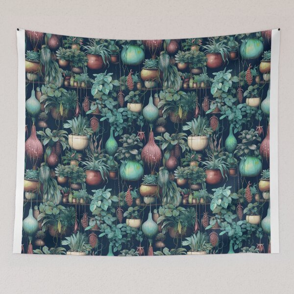 Item preview, carnivorous plant composition designed and sold by Alessandro Remo Mazzoni Remotextiles.