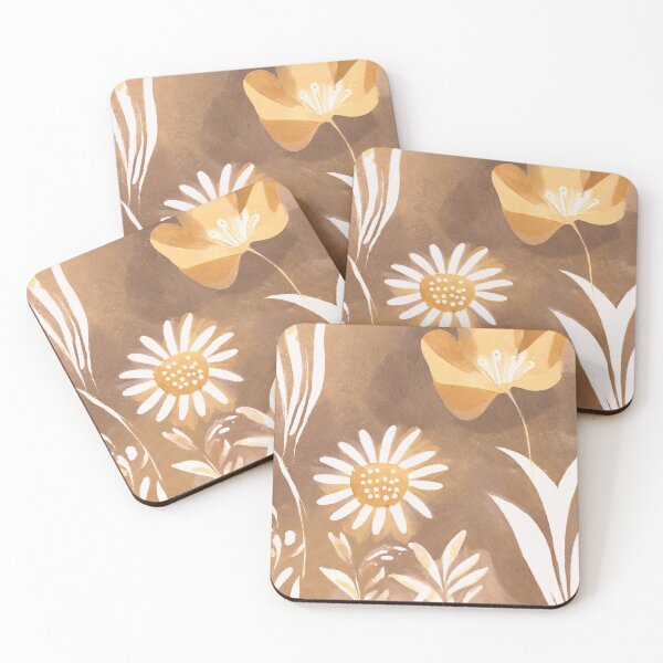 Item preview, Floral Pattern Gold, Brown, White designed and sold by DarNiz.