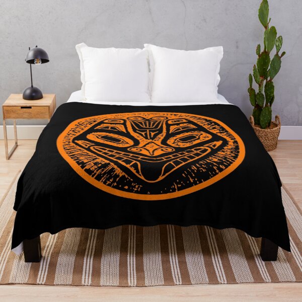 Item preview, TRIBAL FACE. ORANGE ON BLACK. designed and sold by 5hertz.