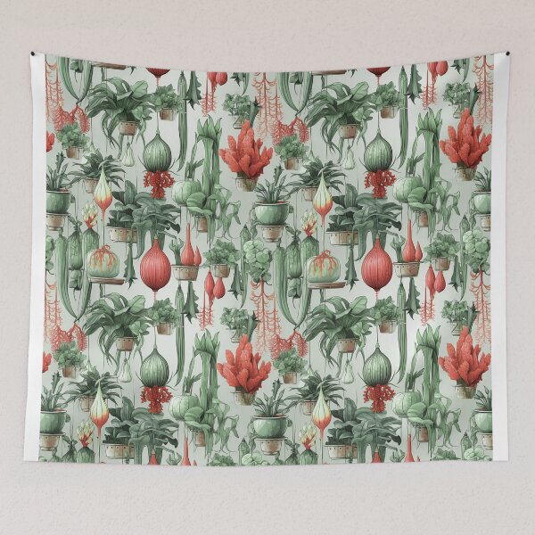 Item preview, carnivorous plant composition designed and sold by Alessandro Remo Mazzoni Remotextiles.