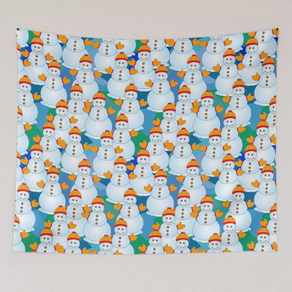 Item preview, Snowmen Orange Hats designed and sold by BartholGraphics.