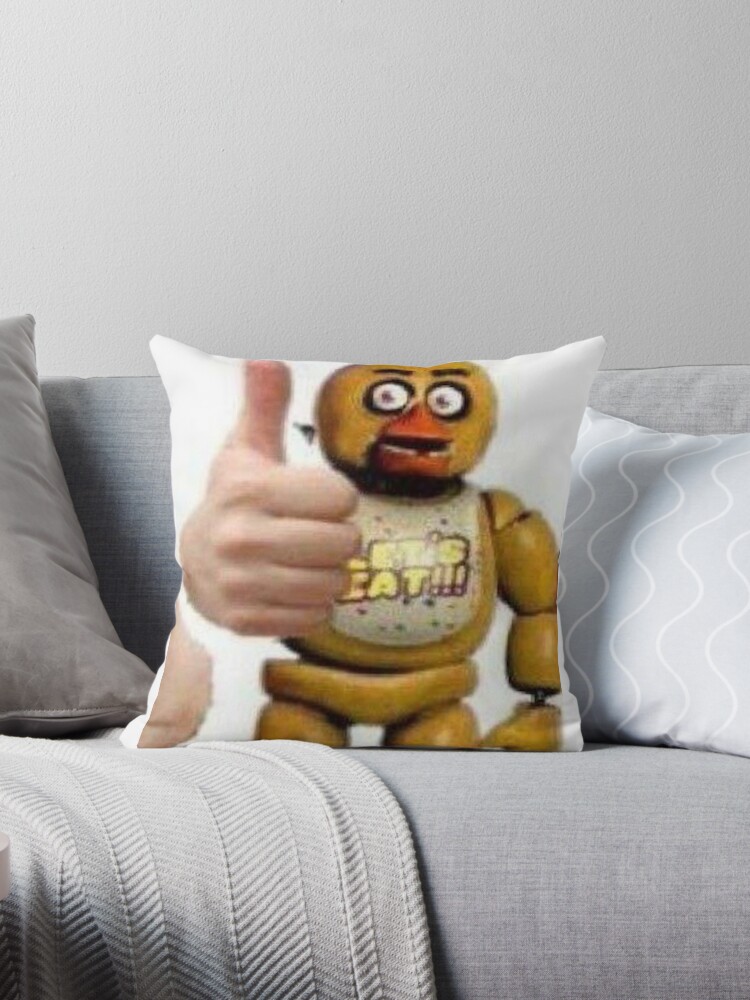 fnaf chica Boobs?!?!?!?!? meme Throw Pillow for Sale by papa-zoinks