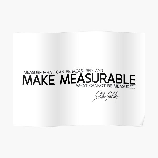 make measurable - galileo galilei Poster