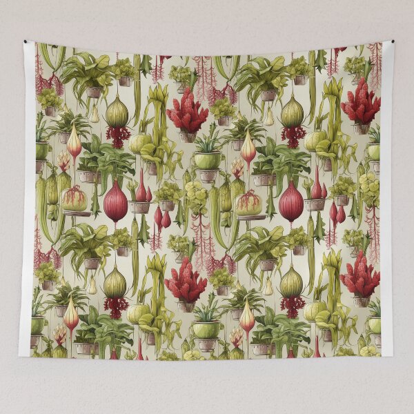 Item preview, carnivorous plant composition designed and sold by Alessandro Remo Mazzoni Remotextiles.