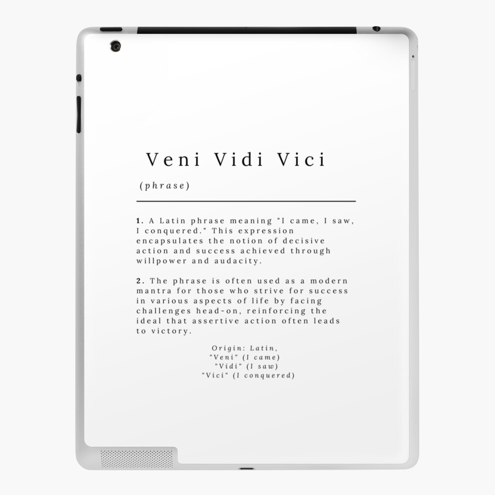 Veni, Vidi, Vici - Dictionary Definition | Poster