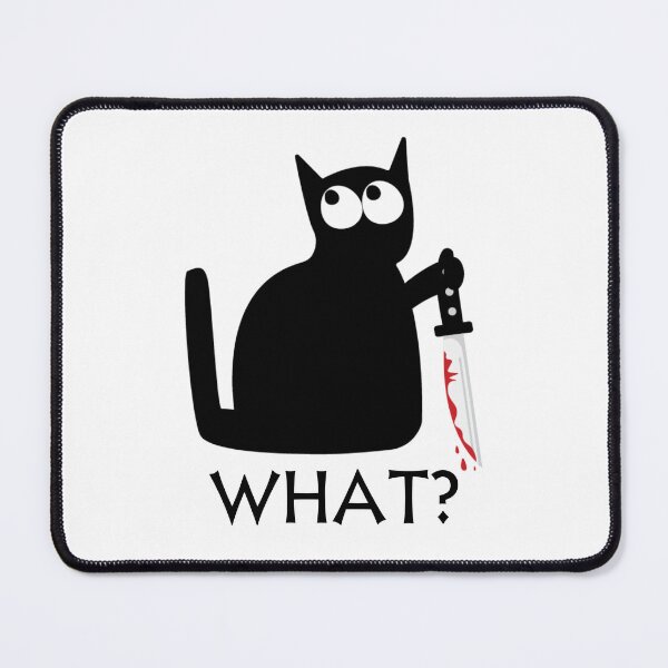 Item preview, Cat What? Funny Black Cat, Murderous Cat With Knife designed and sold by Vibe Art.