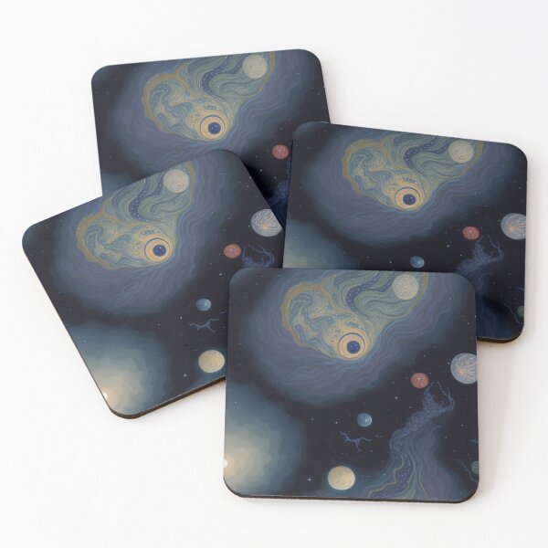 Item preview, Japanese Nihonga Painting Planets Stars and Galaxies designed and sold by Maljonic.