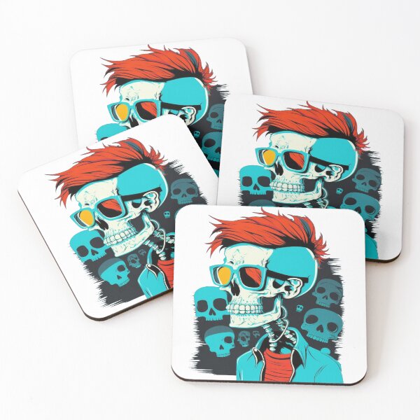 Item preview, Stylish Hipster Skeleton Pop Art Design designed and sold by GrimAndGrind.