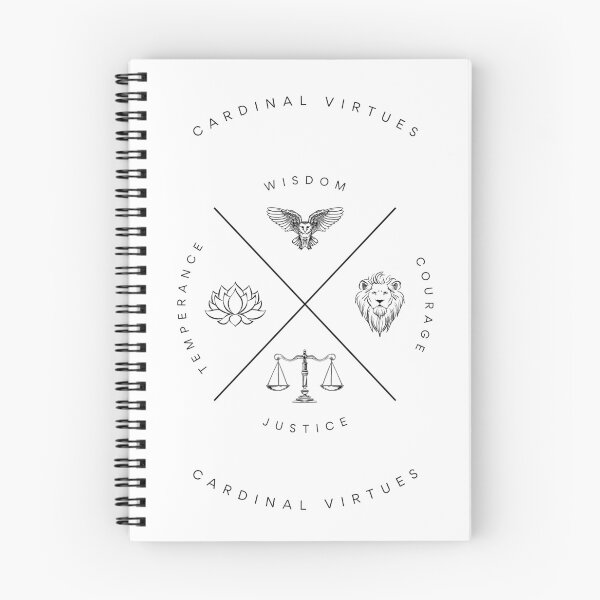 Item preview, Cardinal Virtues - The Pillars of Stoicism - white designed and sold by StoicWisdom.