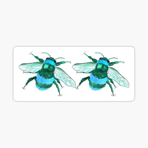 Bee Mug Blue Sticker