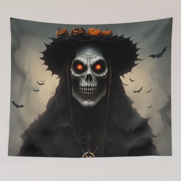 Item preview, Halloween ghostly corpse in a hat with pumpkins  designed and sold by JaroDesign2023.