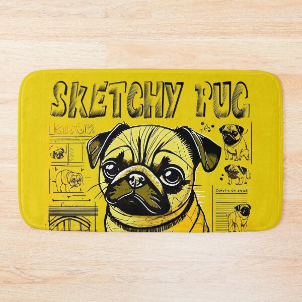 Item preview, Pug Sketchbook 2 YELLOW designed and sold by RedBluffTraders.