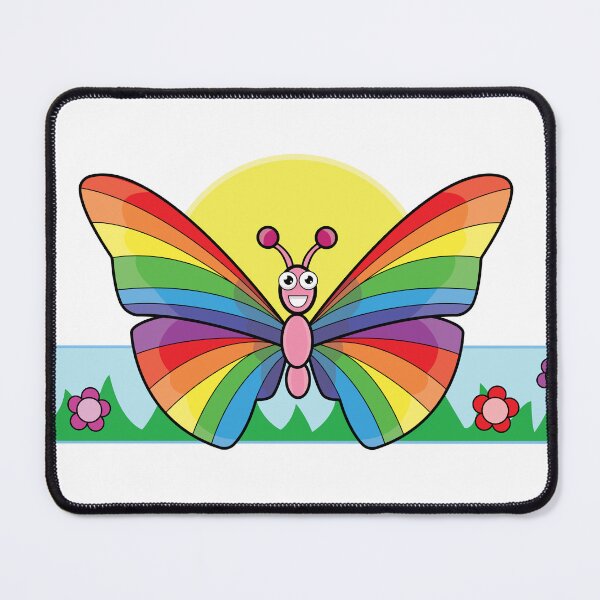 Item preview, Cute Rainbow Butterfly with Flowers designed and sold by TEZBER.