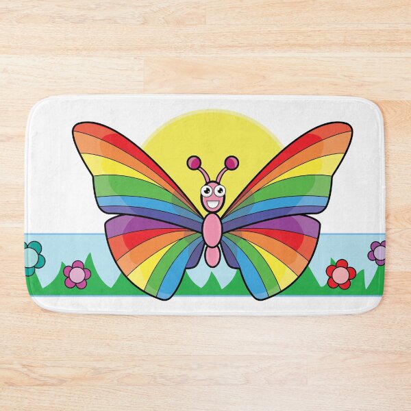 Item preview, Cute Rainbow Butterfly with Flowers designed and sold by TEZBER.