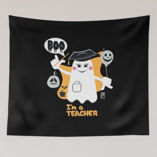 Item preview, BOO Lady teacher dressed as a GHOST - cute Halloween designed and sold by ArtProjectShop.