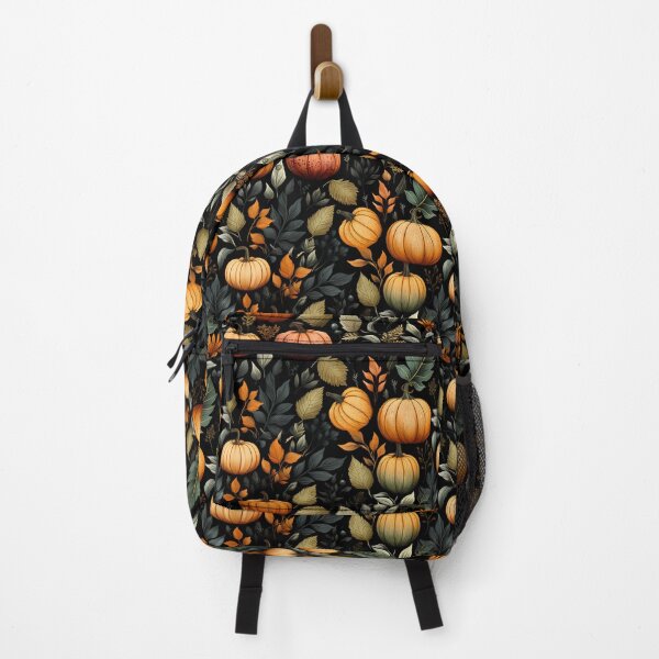 Item preview, Pumpkins on black background seamless pattern designed and sold by Lil-Satu.