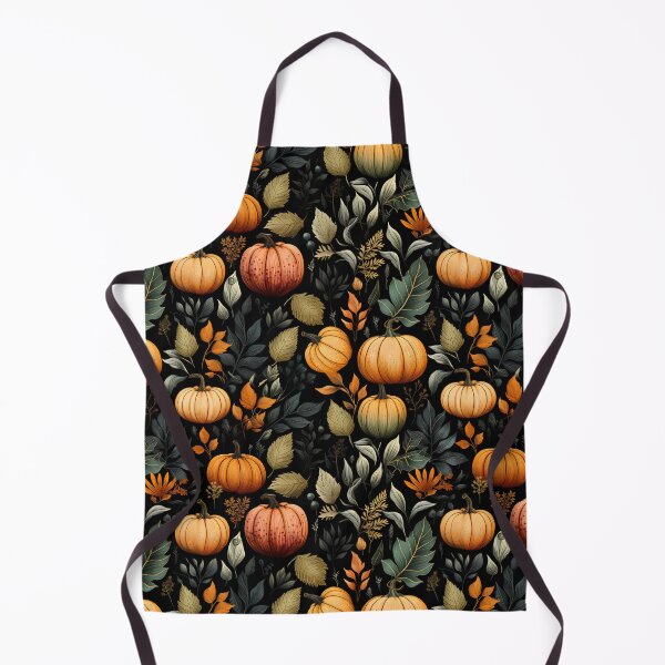 Item preview, Pumpkins on black background seamless pattern designed and sold by Lil-Satu.