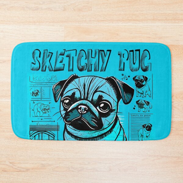 Item preview, Pug Sketchbook 2 BLUE designed and sold by RedBluffTraders.