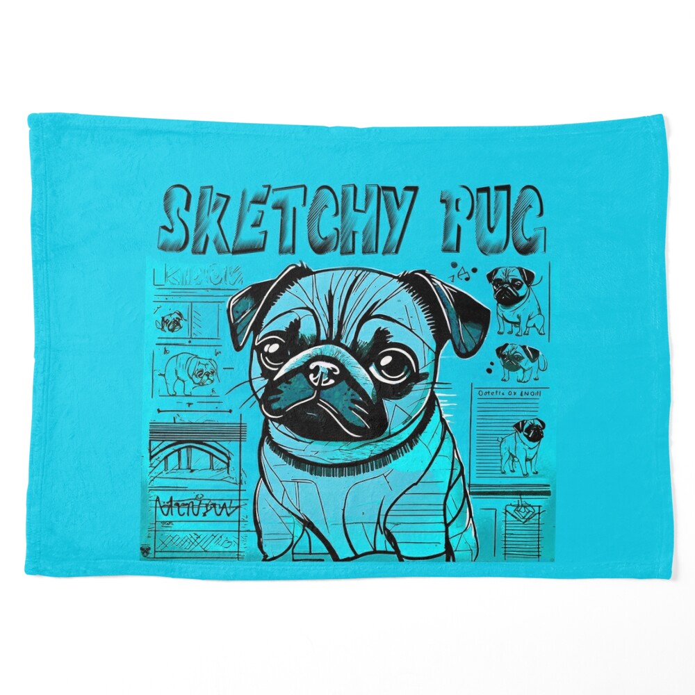 Blue Pug with Chalk Bag Sticker (2)