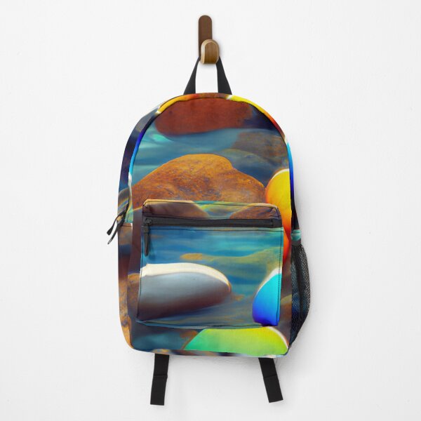 Item preview, Colourful rocks on blue water designed and sold by GGardenStudio.