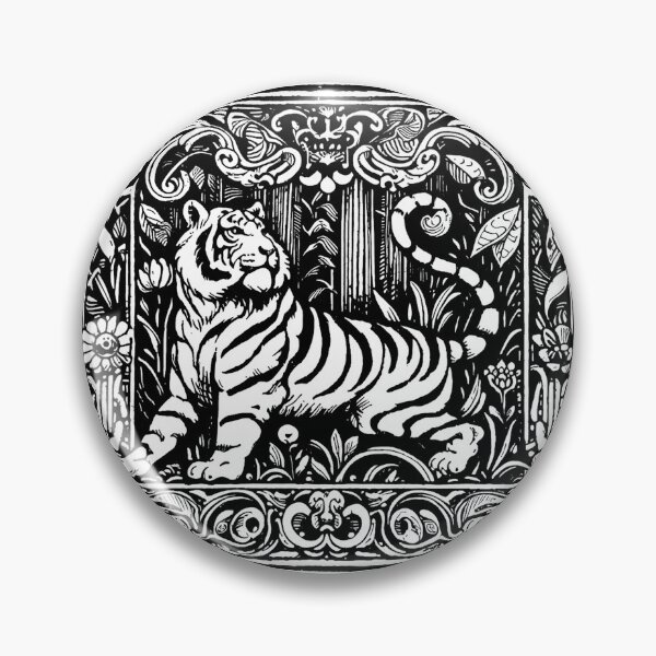 Artikelvorschau, Jugendstil-Tiger-Illustration entworfen und verkauft von WildComfrey.