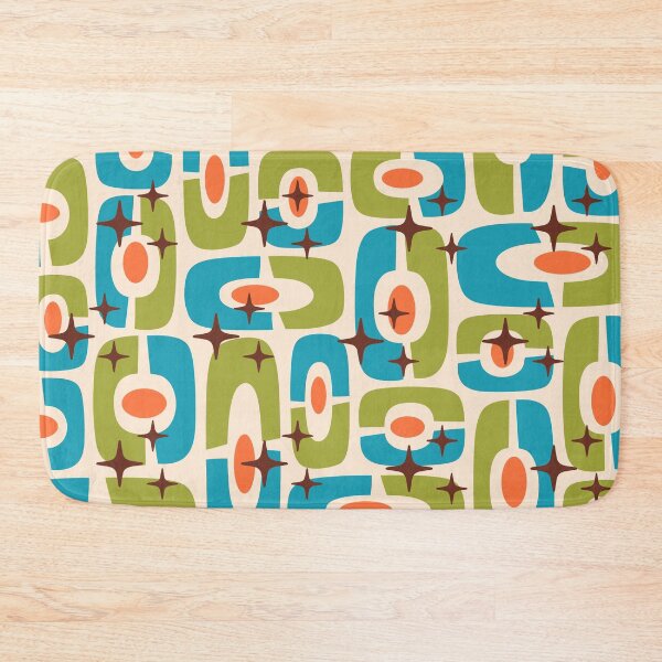 Item preview, Mid Century Modern Atomic Age Pattern 530 Mid Mod Orange Blue and Olive Green designed and sold by tonymagnerart.
