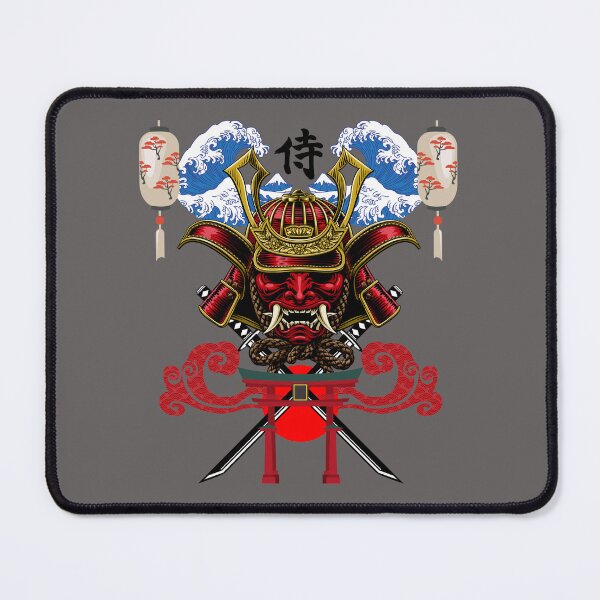 Item preview, Samurai Mask and Wave Design designed and sold by ARTCLAYSTO.