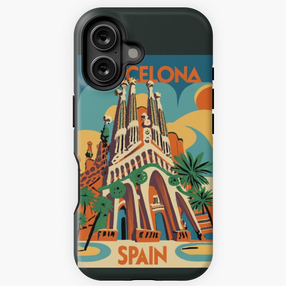 A Vintage Travel Art of Barcelona - Spain  Sticker
