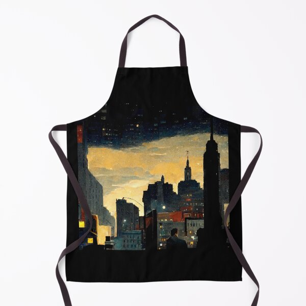 Item preview, Man Looking Over Nighthawks City (Edward Hopper Inspired Artwork) designed and sold by ZGigerBarker.