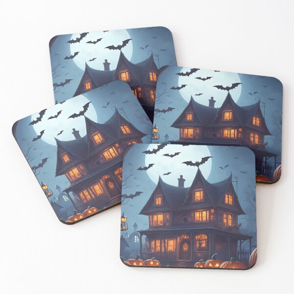 Item preview, Spooky halloween scene with ghots pumpkins bats designed and sold by DevushkaStore.