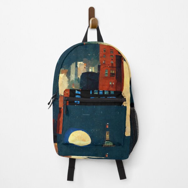 Item preview, Bright Moon Shines Over Nighthawks City (Edward Hopper Inspired Artwork) designed and sold by ZGigerBarker.