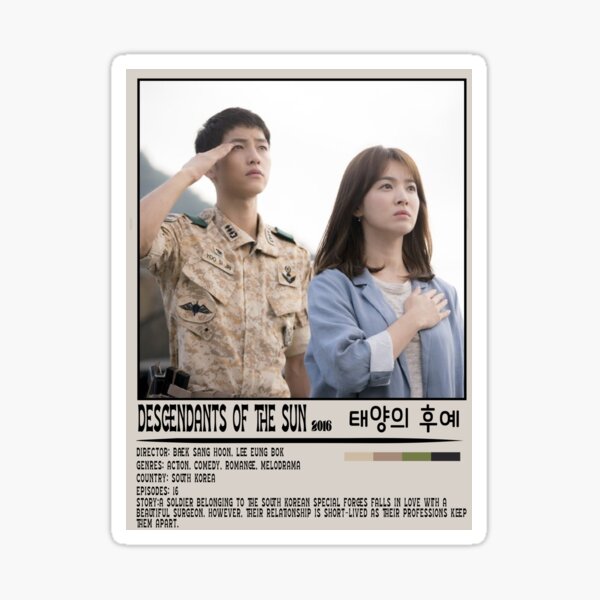 Descendants of the Sun Yoo Si Jin/Song Joong Ki Sticker for Sale by  costcobaguette