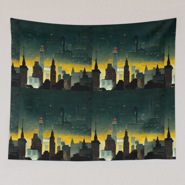 Item preview, Atmospheric Nighthawks City (Edward Hopper Inspired Artwork) designed and sold by ZGigerBarker.