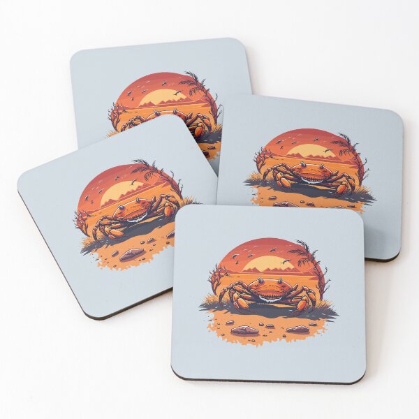Item preview, Red Crab On The Beach at The Summer Sunset  designed and sold by davidbomel-Art.