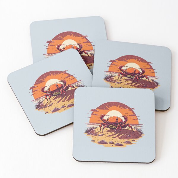 Item preview, Red Crab On The Beach at The Summer Sunset designed and sold by davidbomel-Art.