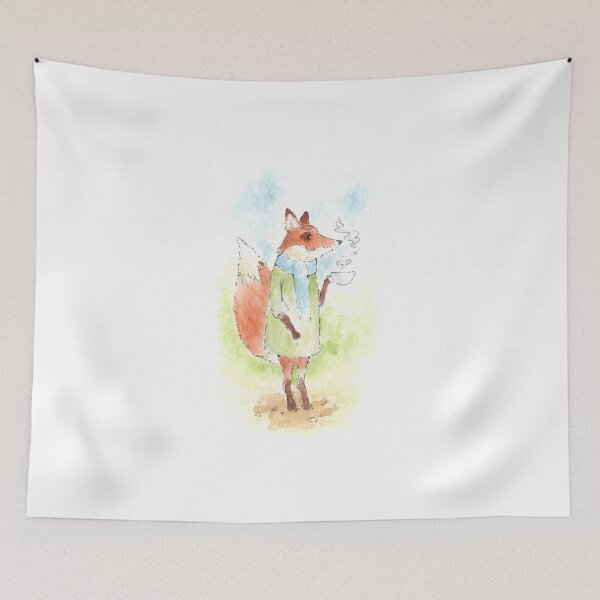Item preview, Fox with Tea Watercolour designed and sold by Brett Miley.