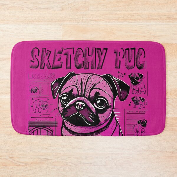 Item preview, Pug Sketchbook 2 PINK designed and sold by RedBluffTraders.