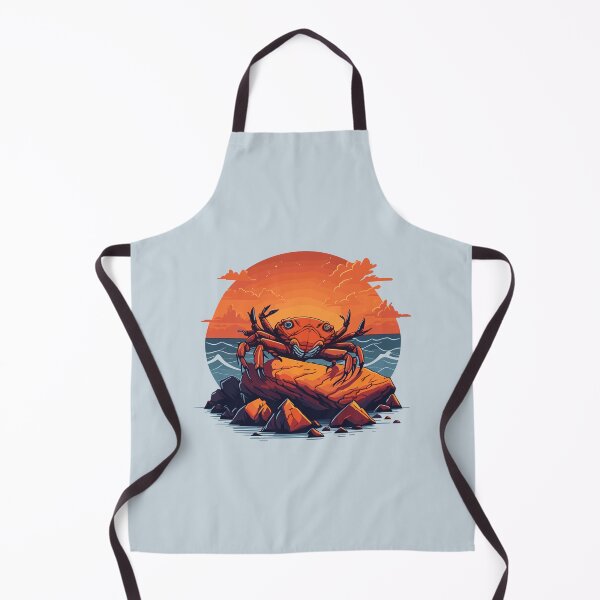 Item preview, Red Crab On a Beach Rock at The Summer Sunset designed and sold by davidbomel-Art.