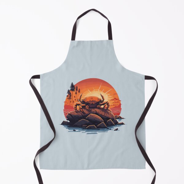 Item preview, Red Crab On a Beach Rock at The Summer Sunset designed and sold by davidbomel-Art.