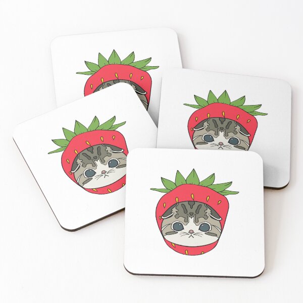 Item preview, Cute kitten wearing a Strawberry designed and sold by ErzaProducts.