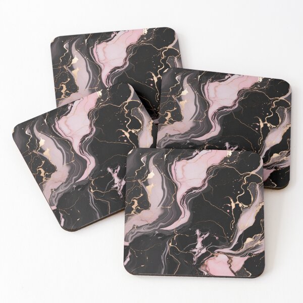 Item preview, marble pattern pink glod in black designed and sold by Ivyx77.