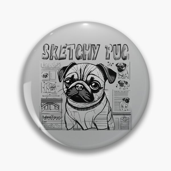 Item preview, Pug Sketchbook 2 GRAYSCALE designed and sold by RedBluffTraders.