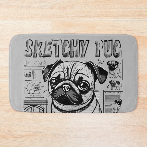 Item preview, Pug Sketchbook 2 GRAYSCALE designed and sold by RedBluffTraders.