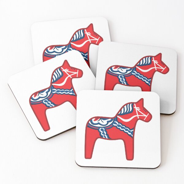 Item preview, Red Dala Horse with blue and white rosemailing designed and sold by jerodart.