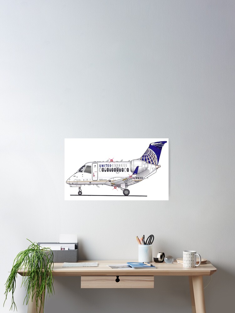 J-AIR ERJ ポスター Art Embraer ERJ-145XR United Airlines