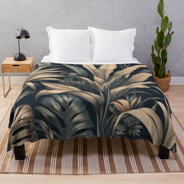 Aperçu de l'œuvre Feuilles tropicales aux couleurs douces créée et vendue par SpicyCactus.